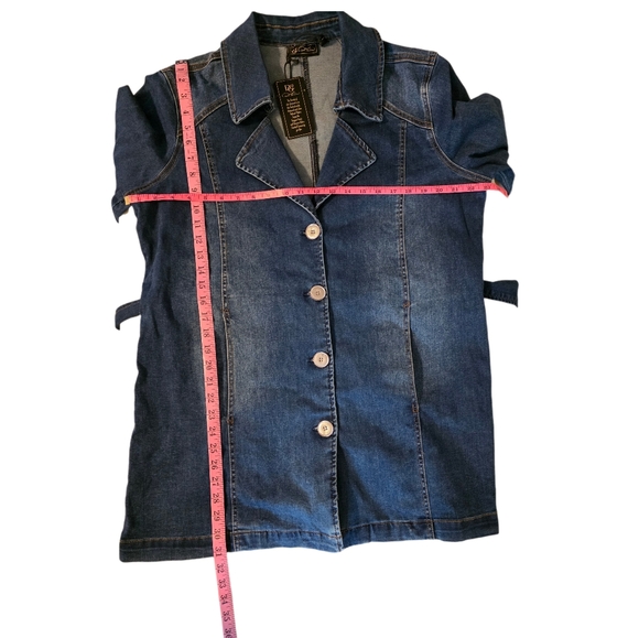 DG2 by Diane Gilman New Classic Stretch Denim City Jacket Midtone Sz L NWT - Picture 11 of 11